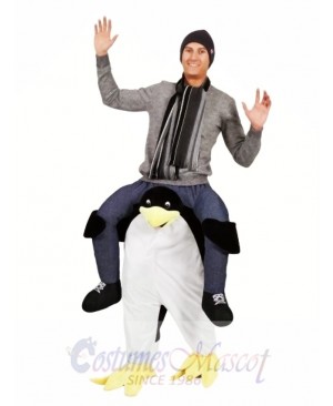 Ride on Black and White Penguin Carry Me Penguin Mascot Costume