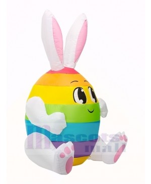 5 ft Easter Inflatable Bunny Egg Rabbit with LED Lights Outdoor Indoor Holiday Decoration Yard Lawn Home Outside Art Decor