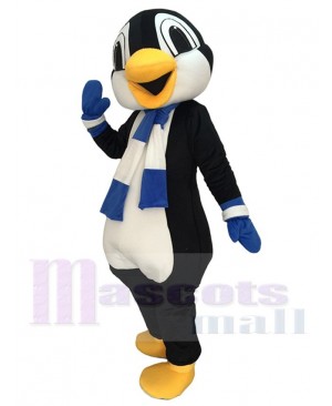 High Quality Cute Penguin Mascot Costume with Blue and White Scarf