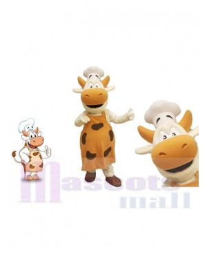 Chef Cow mascot costume