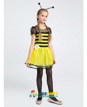 Girls Sweet Bee Insert Themed Party Fancy Halloween Costume Carnival Anime 