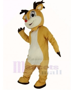 Cute Red Nose Rudolph Reindeer Mascot Costume Animal