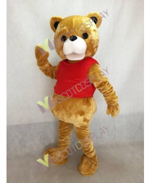 High Quality New Ted Mascot Costume Teddy Bear Mascot Costume in Red Vest