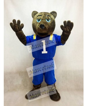 Dark Brown Bear Mascot Costume with Vest