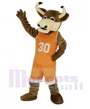 Texas Longhorns Bull in Orange Sportswear Mascot Costume Animal