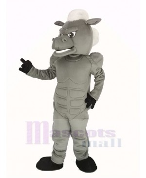 Power Gray Horse with White Hair Mascot Costume