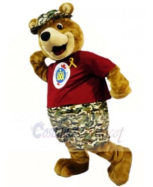 Camouflage Pants Bear Mascot Costumes