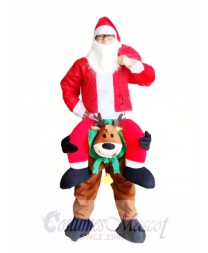 Reindeer Carry Me Mascot Costume Reindeer Carry Santa Claus Father Christmas Fancy Dress