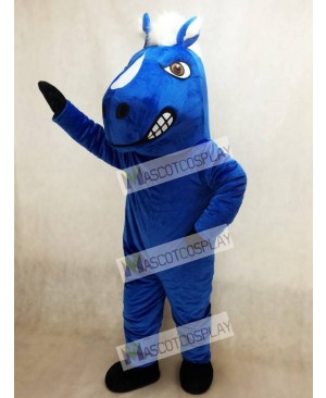 Adult Royal Blue Mustang Horse Mascot Costume