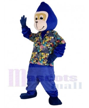 Gorilla Monkey in Floral Shirt Mascot Costume