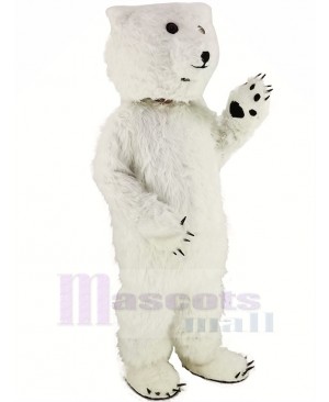 White Fluffy Polar Bear Mascot Costume