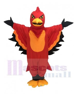 Cute Red and Orange Thunderbird Mascot Costume