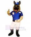 Police Dog with Blue Hat Mascot Costume Cartoon