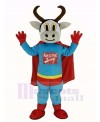 Super Cow Cattle with Red Cloak Mascot Costume