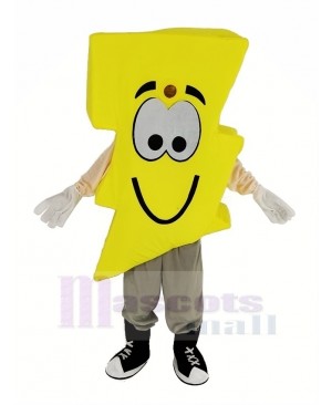 Yellow Lightning Mascot Costume