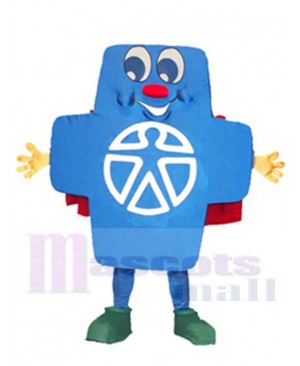 Blue Balance Board Mascot Costume Cartoon