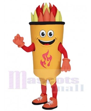 School Burning Torch Mascot Costume Cartoon