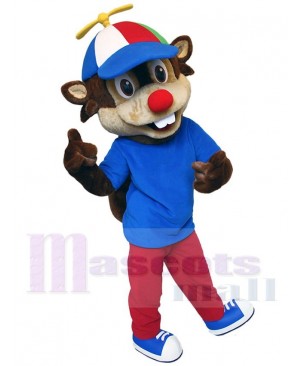 Cute Red Nose Squirrel Mascot Costume Animal