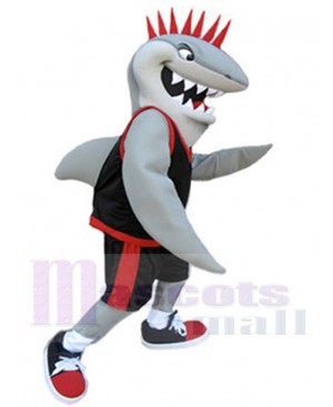 Fierce Shark Mascot Costume in Black Jersey Animal