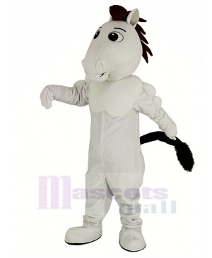 White Mustang Horse Mascot Costume	