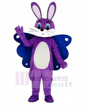 Butterfly Easter Purple Bunny Mascot Costume Animal