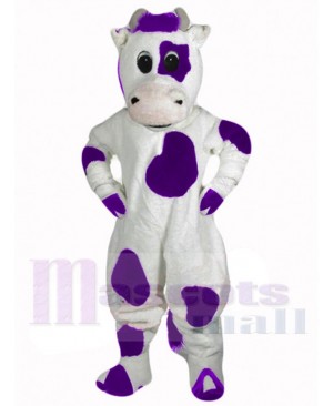 Funny Purple and White Cow Mascot Costume For Adults Mascot Heads