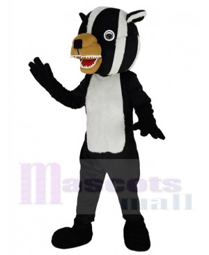 White and Black Badger Mascot Costume Animal