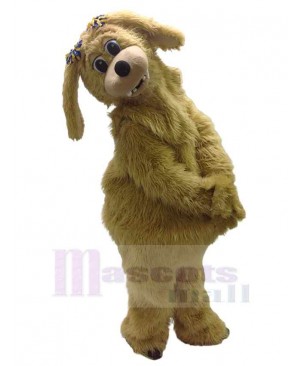 Brown Dog Mascot Costume Animal with Black Nose