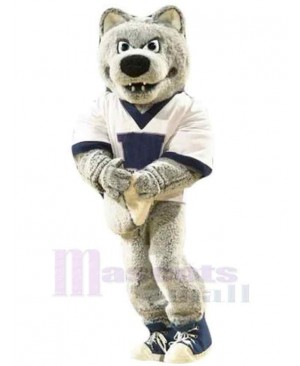 Funny Sport Gray Wolf Mascot Costume Animal Adult