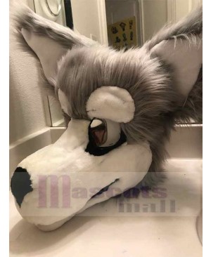 Gray Wolf Fursuit Mascot Costume Animal Head Only