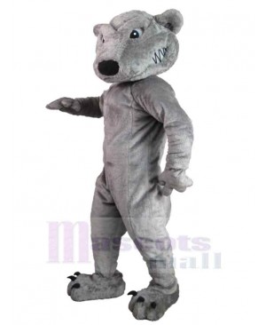 Powerful Gray Wolf Mascot Costume Animal