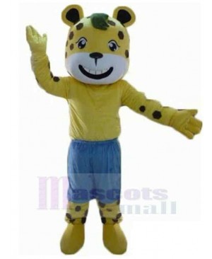 Happy Yellow Tiger Mascot Costume Animal