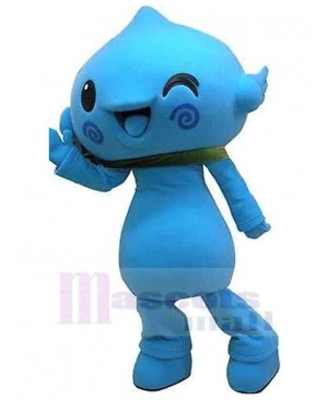 Cute Blue Snowman Mascot Costume Cartoon