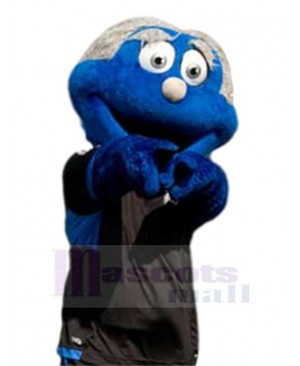 Blue Snowman Mascot Costume in Sports Outfit