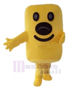 Funny Yellow Snowman Mascot Costume Cartoon