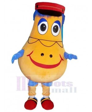 Yellow Snowman Potato Mascot Costume Cartoon