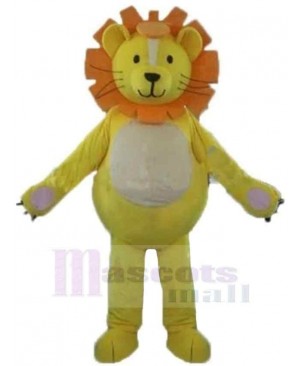 Orange Mane Yellow Lion Mascot Costume Animal