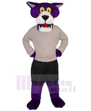 Yellow Eyes Purple Panther Mascot Costume Animal