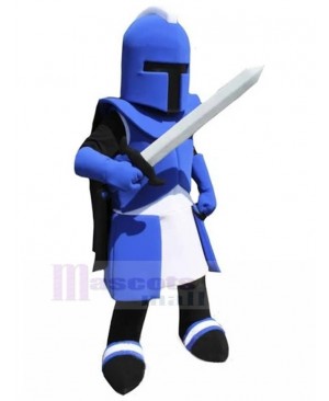 Blue Knight with Corinth Helmet Mascot Costume People