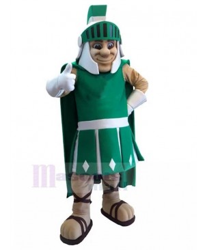 Green Spartan Trojan Knight Mascot Costume People