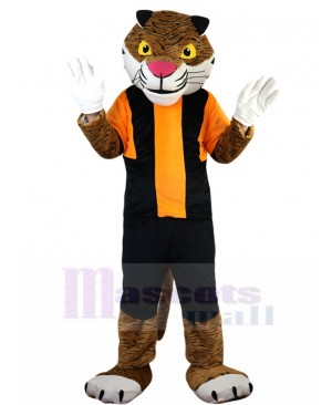 Serious Tiger Mascot Costume in Jersey Animal