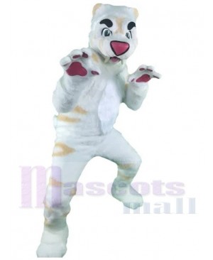 White Tiger Mascot Costume Animal with White Fangs