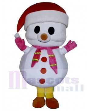 Friendly Christmas Snowman Yeti Mascot Costume Cartoon