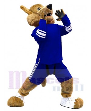 Arizona Coyote Wolf Mascot Costume Animal in Royal Blue Jersey