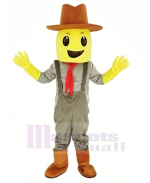 Blockhead Corn Crop Cowboy Mascot Costume