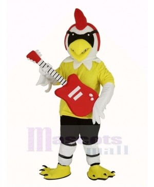 Rooster with Guitar Mascot Costume Animal