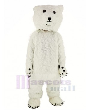 White Fluffy Polar Bear Mascot Costume