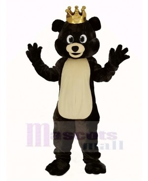 Dark Brown King Bear Mascot Costume Animal