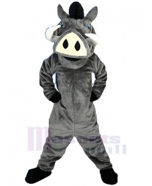 Cute Grey Boar Pig Mascot Costume Animal