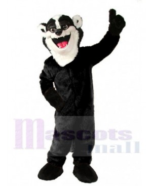 Happy Black Badger Mascot Costume Animal